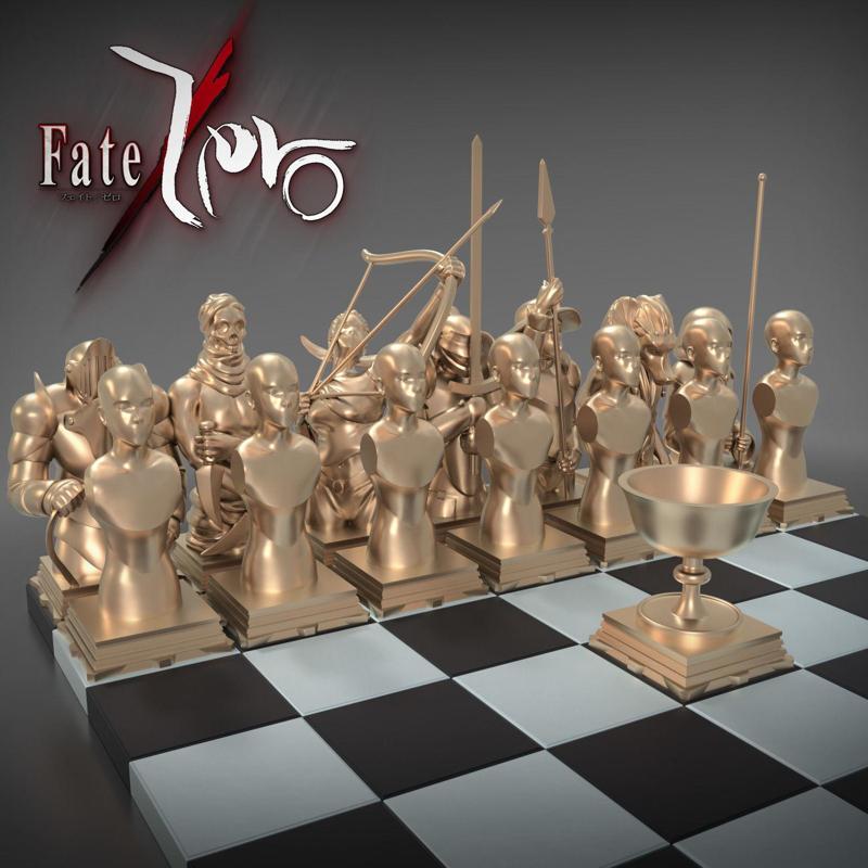 Complete Fate Zero Chess Set 3D Model Collection