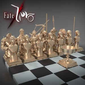 Complete Fate Zero Chess Set 3D Model Collection