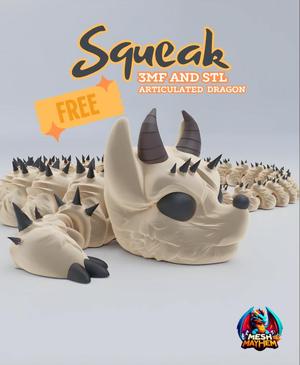 Squeak Articulated Dragon Print-in-Place Mesh Mayhem