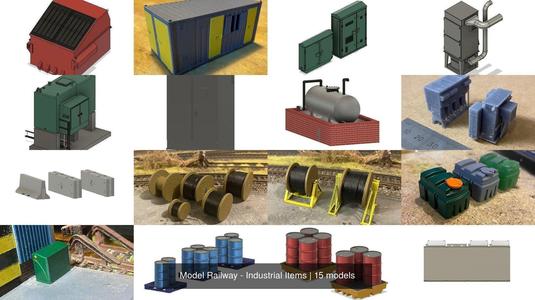 Model Railway – Industrial Items 3D Model Collection