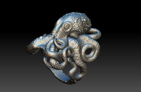 Octopus ring 3d model 3D print model