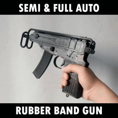 Skorpion VZ61 Rubber Band Gun (Full Auto & Semi Auto) Scale 1:1