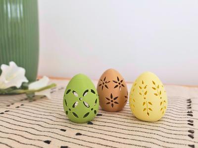 Easter eggs with spring cutouts