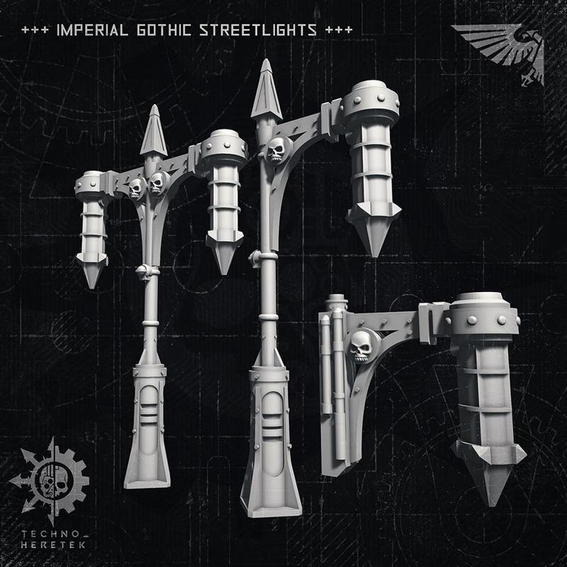 Imperial Gothic Streetlights – Imperium Scatter Terrain 40k
