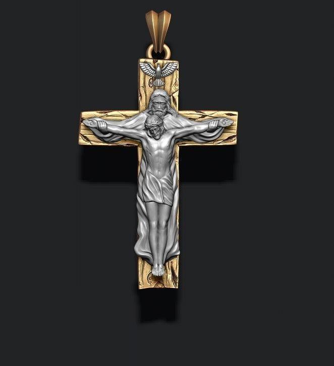 Jesus cross with God crucifixion pendant