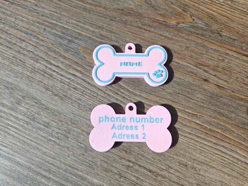 Dog Tags with name, phone and adress