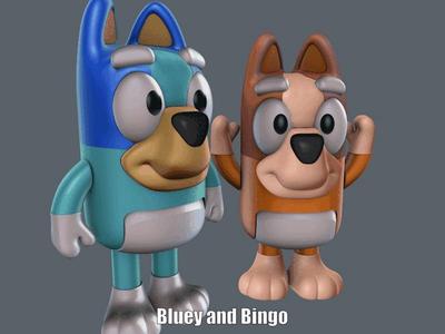 Bluey and Bingo (Easy print - Print in place)