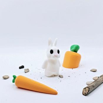 Rabbit Articulated/Keychain print in place