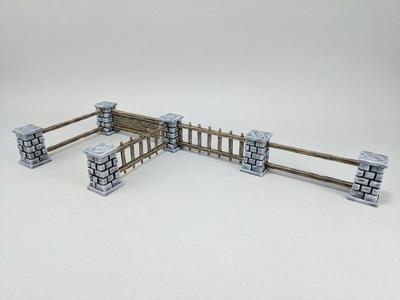 28mm  Stone and Wood Fence