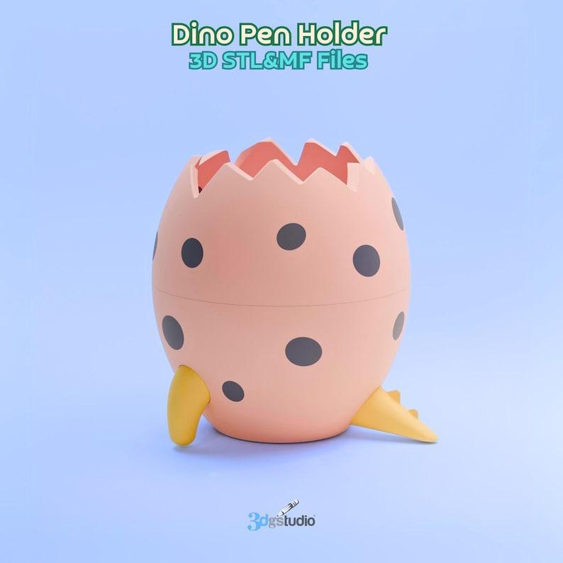 Dino Pen Holder 3D Print Stl File, Dino Gift Idea, Stl Files for 3D Printing, Digital File for 3D Printers