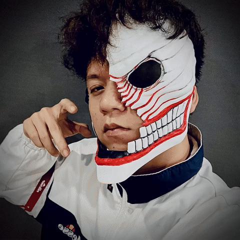 Dandadan Aira Shiratori Hollow Mask Damaged - Acrobatic Silky mask - Anime Cosplay