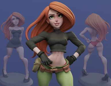 Kim Possible Multi Version STL SFW NSFW 3D print model