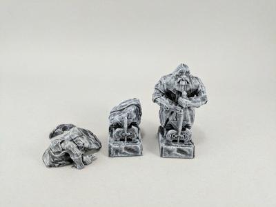 Worn and Broken Dwarven Statues