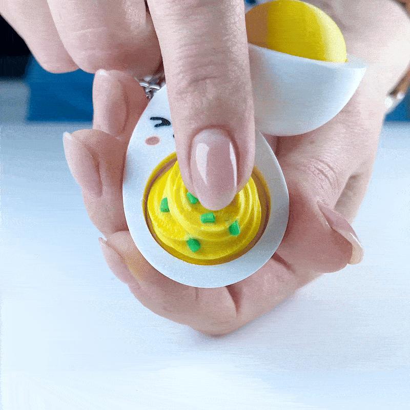 Clicker Egg Keychain with Smiley Faces, Fun Fidget