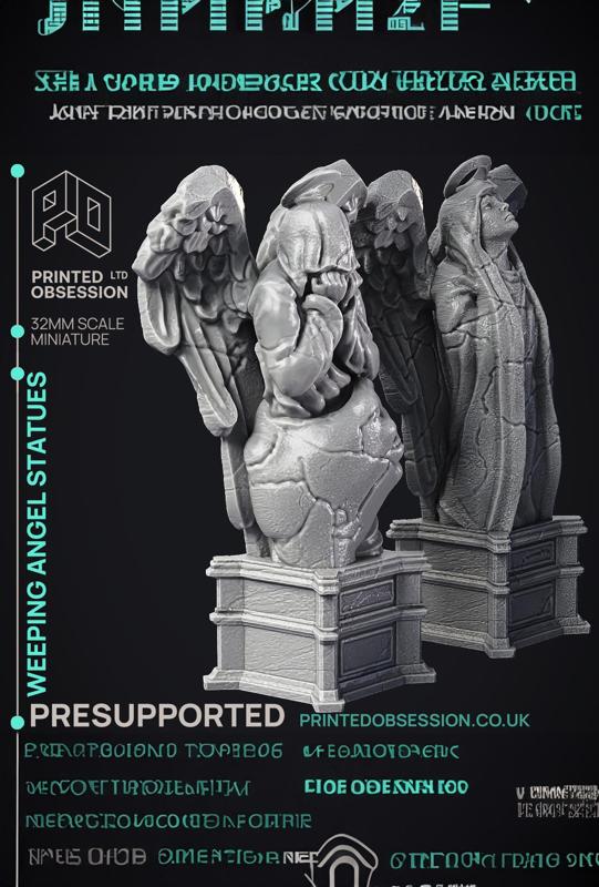 Weeping Angel Statues – Scenery – PRESUPPORTED – heaven hath no fury – 32 mm scale