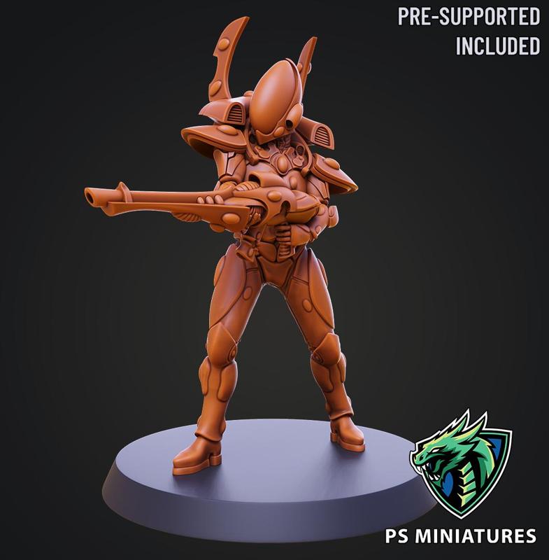 Space Elf Male Soldier Pose 5 – 8 Variants