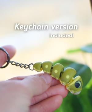 Crawly Caterpillar Articulated Fidget Caterpillar – Keychain – Magnet – Ludo 3D Printed Flexi