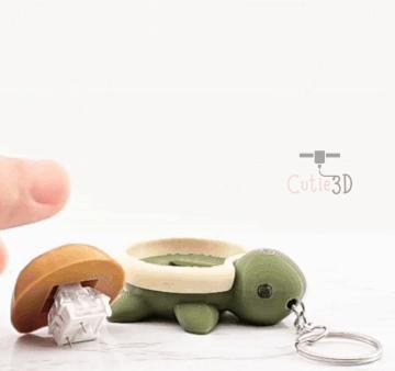 Cutie3D Fidget Clicker Adorable Turtle Keychain – Cute Backpack Keychain