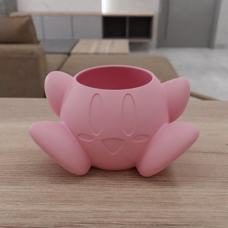 3D Cute Kirby Planter with 3D Stl File and Ready to Print & 3D Printed Decor, Planter Stl, Gifts for Her, Home Decor, 3D Planter, 3D Stl