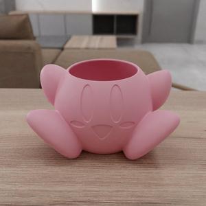 3D Cute Kirby Planter with 3D Stl File and Ready to Print & 3D Printed Decor, Planter Stl, Gifts for Her, Home Decor, 3D Planter, 3D Stl