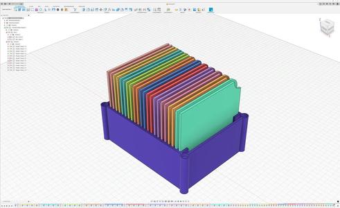 Corner Radius Gauges with Box and  Parametric Fusion360 Script   