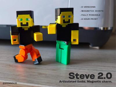 Steve 2.0 – Magnetic Poseable Minecraft Figure