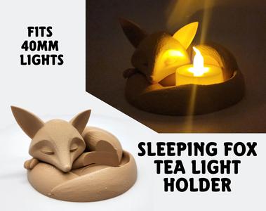 Sleeping Fox Tea Light Holder