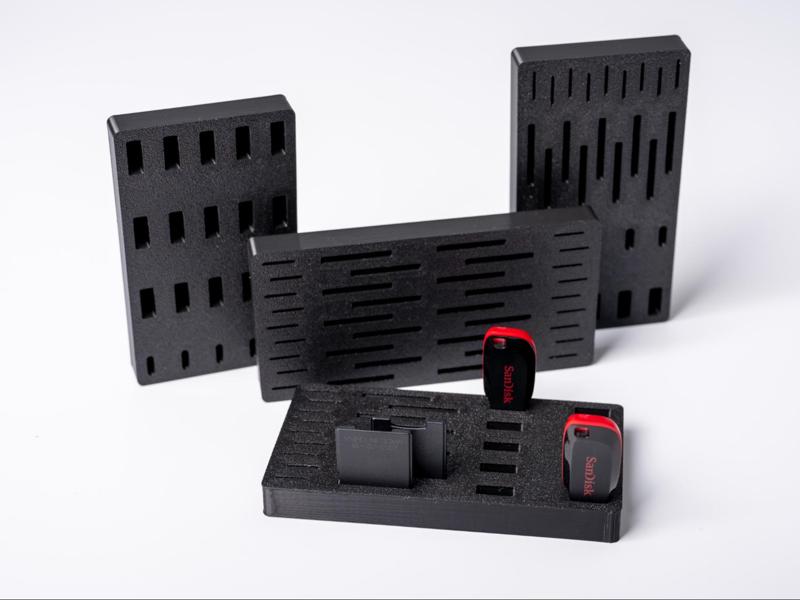 USB and SD Card Holder Storage Organization System