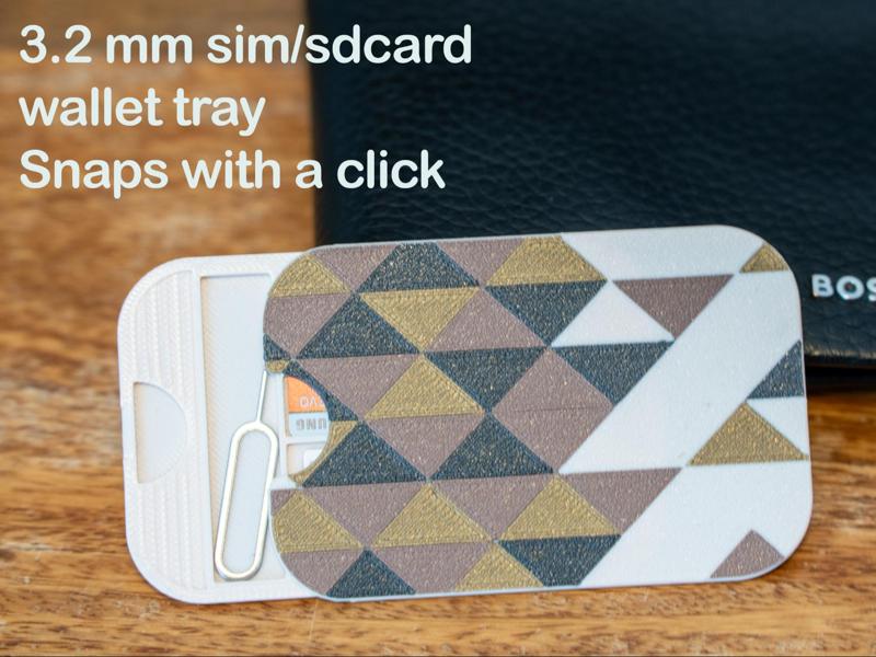 3.2mm multi-color wallet SIM/SD card tray
