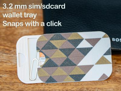 3.2mm multi-color wallet SIM/SD card tray