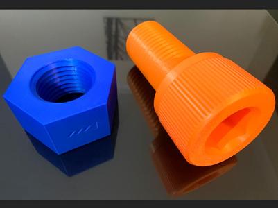 STL Hardware Components – M42 Nut and Bolt