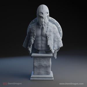 Historical Viking Bust and Plinth: A Tribute to Norse Valor