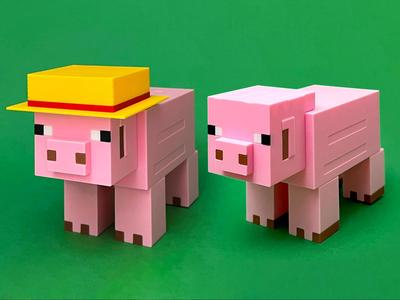 Minecraft Pig - NO AMS - v.1.1 Summer Hat Update