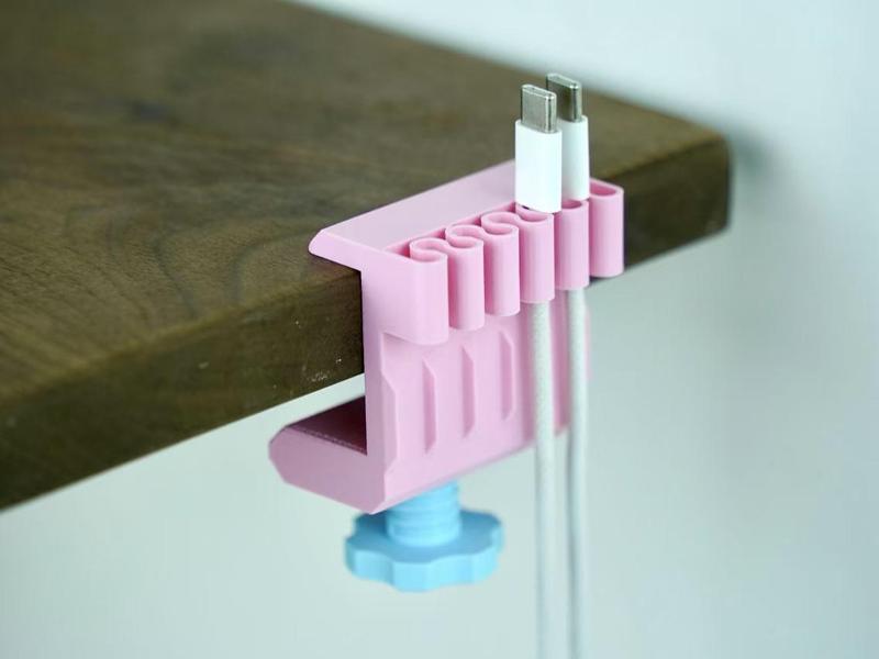 Table side data cable clamp