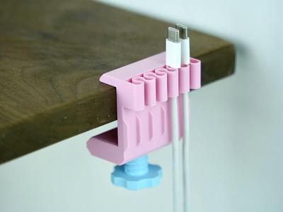 Table side data cable clamp