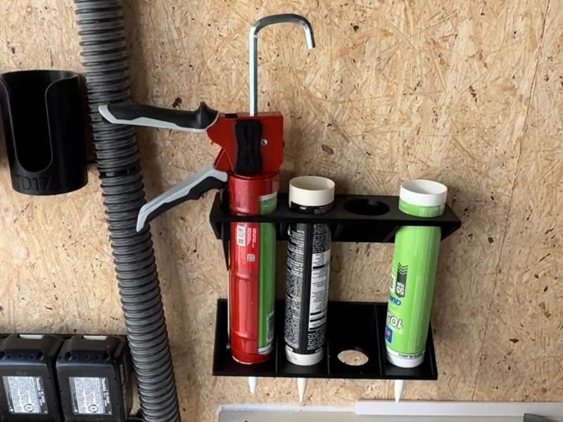 Wall-Mounted Caulk & Caulk Gun Holder