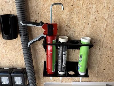 Wall-Mounted Caulk & Caulk Gun Holder
