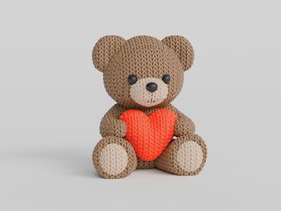 Knitted Valentine’s Day Teddy Bear
