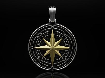 Compass pendant for men 640