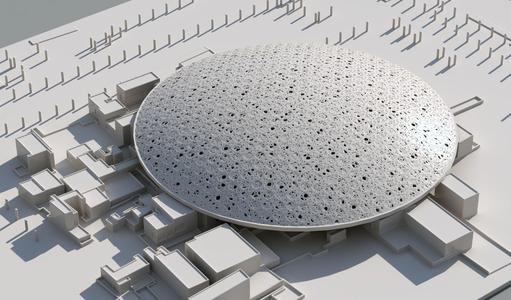 The Louvre abu dhabi museum art  with 2 Different Dome design