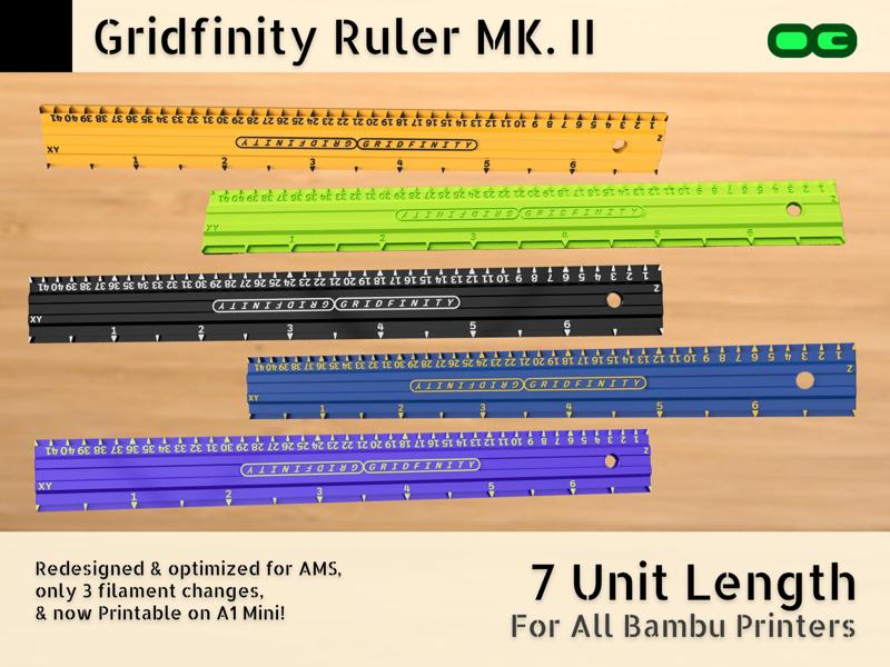 Gridfinity Ruler MKII [7 Unit Length]