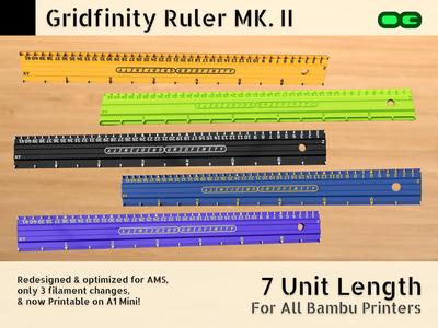 Gridfinity Ruler MKII [7 Unit Length]