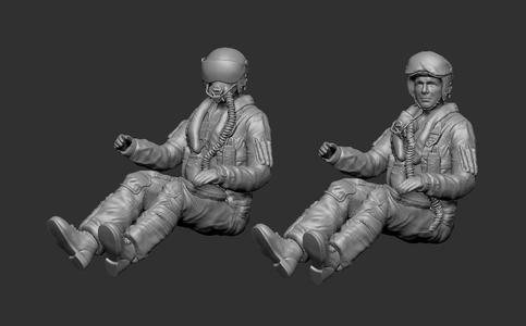 Pilot Sitting in the cockpit for 3D print