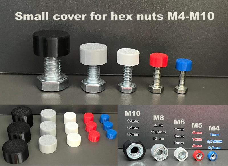 Small cover for hex nuts M4-M10