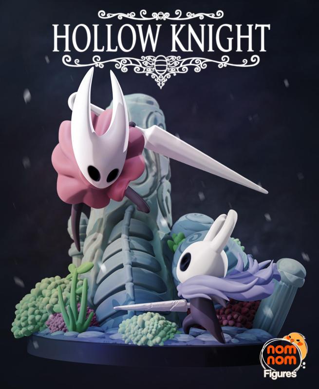 Chibi Knight and Hornet from Hollow Knight