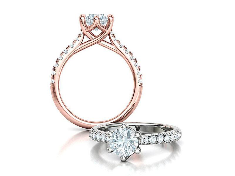 Trellis Solitaire Ring 1CT stone Engagement Ring 3dmodel