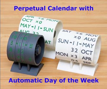 Perpetual calendar with mechanically automatic day of the week : Ver.2