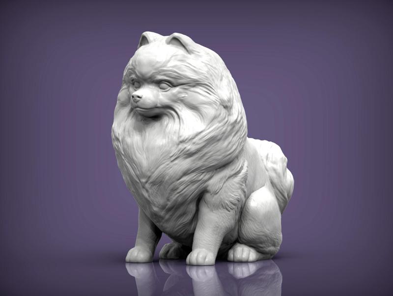 Pomeranian sculpture of dog