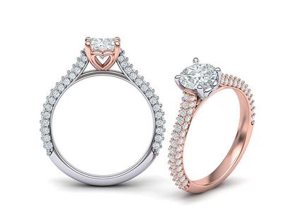 1ct Diamond Engagement ring 3dmodel 4prong setting