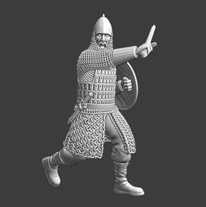 Medieval Russian knight running